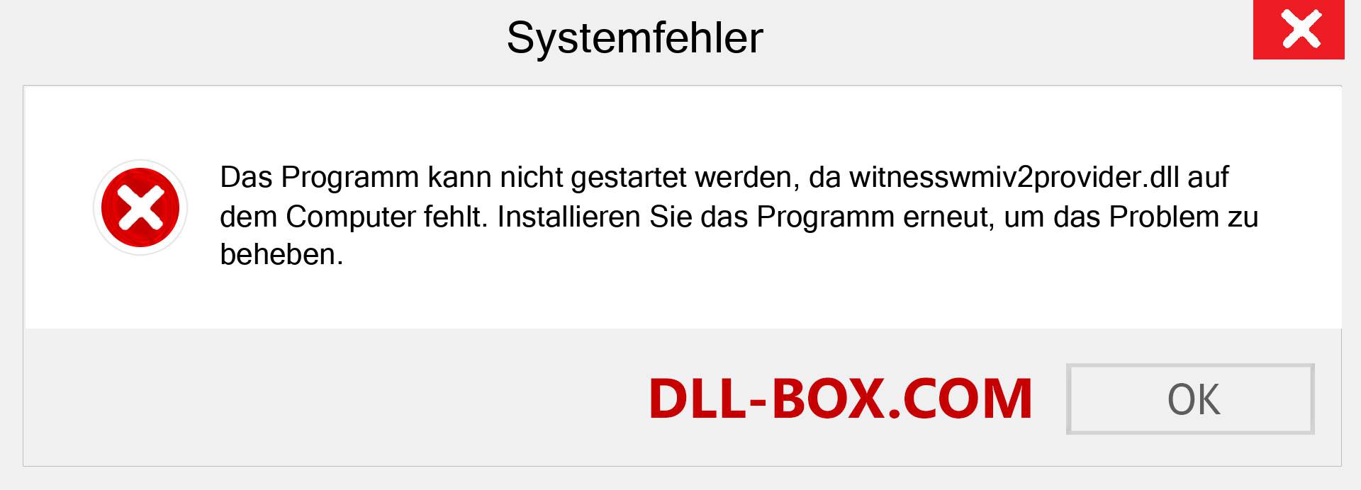 witnesswmiv2provider.dll-Datei fehlt?. Download für Windows 7, 8, 10 - Fix witnesswmiv2provider dll Missing Error unter Windows, Fotos, Bildern